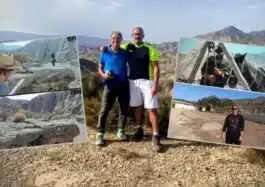 Mero García y Antonio en el desierto de Tabernas durante una ruta de localizacion de escenarios de western