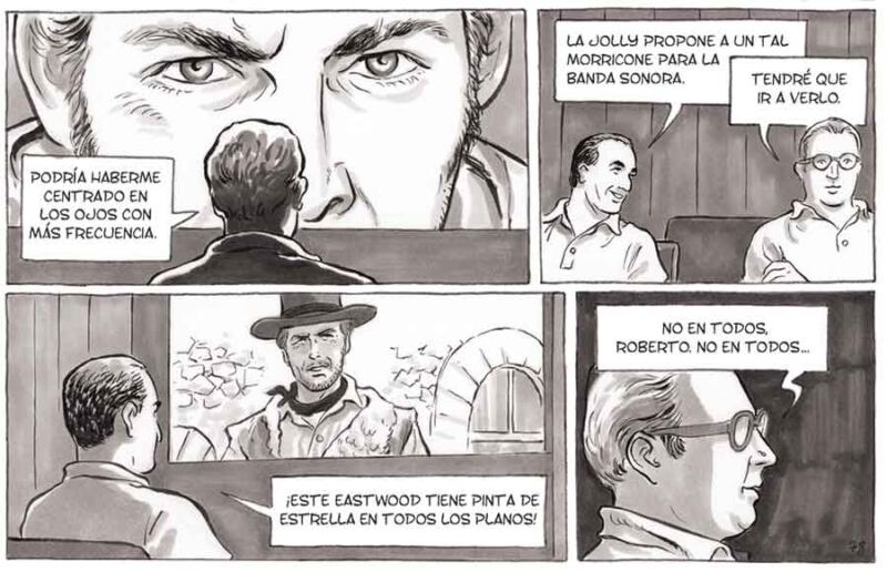 Interior del cómic Sergio Leone de Simsolo y Philan